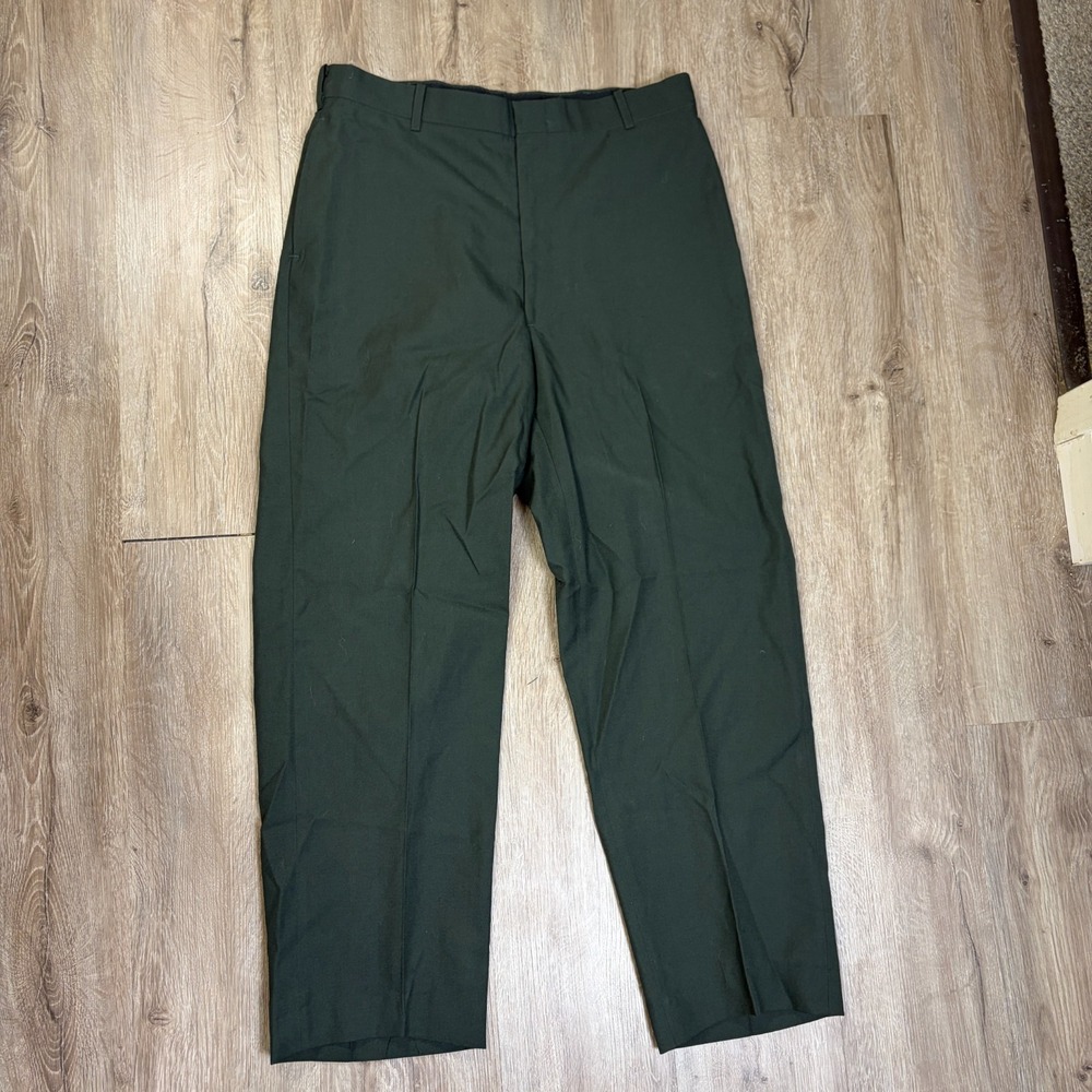 DSCP Mens Trousers AG 489 Green Poly/Wool 35x29 Pants Dress Military Army